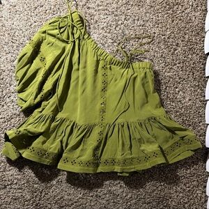 Olive Green One-Shoulder Top